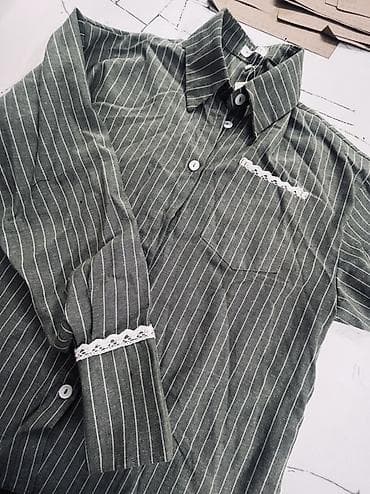 платья рубашка: Рубашка, цвет - Зеленый, Новый — 2