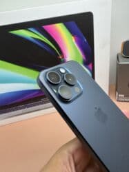 телефоы: IPhone 15 Pro, Колдонулган, 256 ГБ, Blue Titanium, Заряддоочу түзүлүш, Коргоочу айнек, Каптама, Бөлүп төлөө менен, 88 % — 2