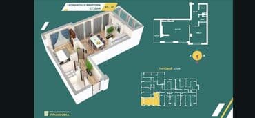 без хозяина квартиры бишкеке: 2 комнаты, 56 м², Элитка, 14 этаж, ПСО (под самоотделку) — 2