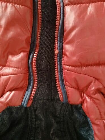 куртка рубашка: Зимняя двухсторонняя куртка б.у. Джинса/Болонья. На 3-4 года, рост 100 — 6