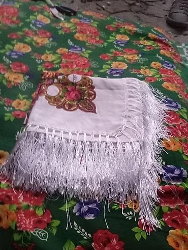 платки советские: Платок, Полиэстер, С бахромой — 1