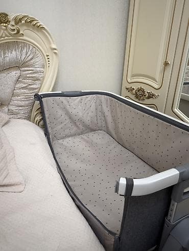 аппарат стяжки: Детская приставная кроватка, Без колесиков, цвет - Серый — 3