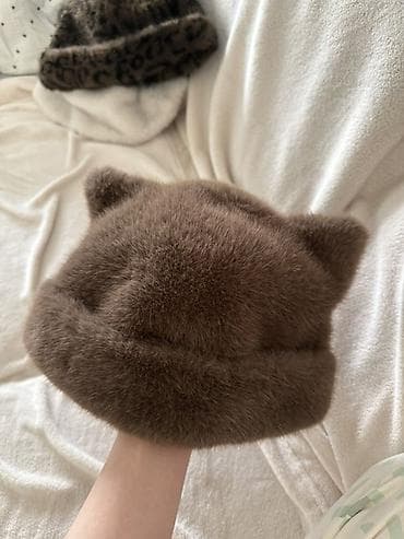 шапка с ушами: Шапка, Бини, Искусственный мех, С ушками — 1