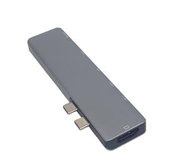 портативные мониторы: Хаб Dual Type-C to HDTV 4k 60Hz + TF/SD card до 104 Мбит/с + 2xUSB 3.0 — 2