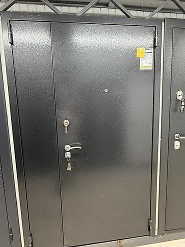 Двери для домов и квартир, Металлическая, Двухстворчатая, Левосторонняя, цвет - Серый