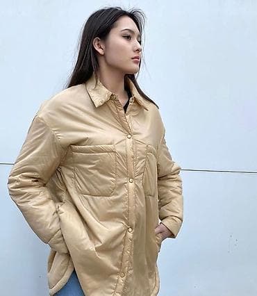 хаки куртка: Стильная куртка, размер стандарт, производство Турция Весна - Осень — 1