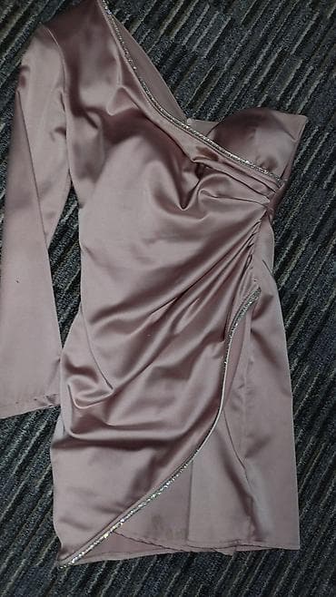 armani code: Вечернее платье, Коктейльное, Короткая модель, Атлас, С рукавами, Один рукав, XS, M — 2