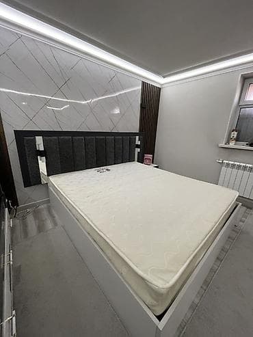 Башка эмеректер: Эки кишилик керебет, Сактоо кутусу менен, узуну - 200 см — 2