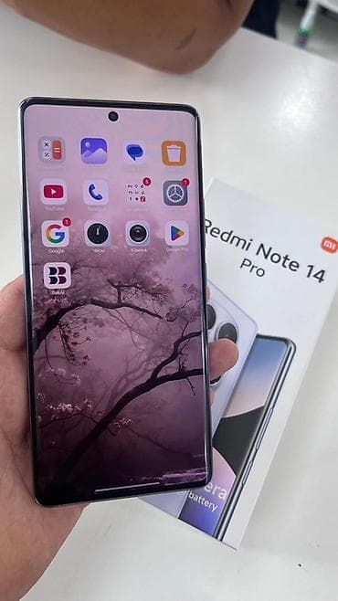 режим ноут 14: Redmi, Redmi Note 14 Pro, Б/у, 256 ГБ, цвет - Фиолетовый, В рассрочку, 2 SIM — 4