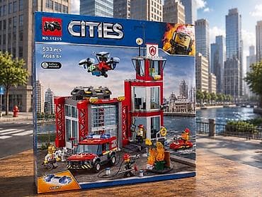 Конструктор CITIES NO.11215 — пожарная станция - 533 деталей - Для