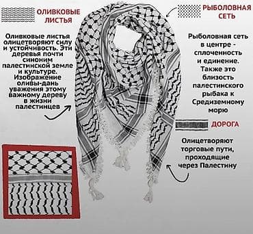 tech fleese: Палестинский куфия (шерстяной/хлопковый шарф-арафатка) в классической — 2