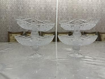 горные камни: Стеклянная конфетница/фруктовница на ножке - Материал: прозрачное — 2