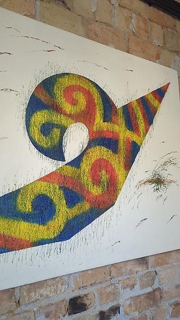 живопись искусство: Абстрактная картина на холсте маслом с галереи М - Техника — 2