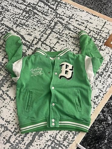 second hend: Детский бомбер/кофта в стиле varsity От бренда H&M - Цвет: зеленый — 1