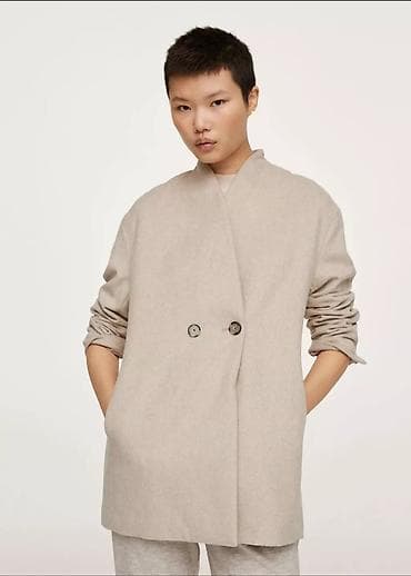 Пальто, Кокон, Осень-весна, Короткая модель, Оверсайз, S