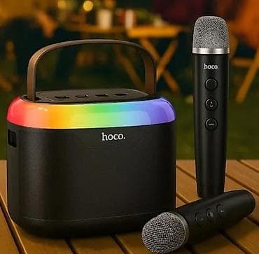 блютуз караоке: Беспроводная Bluetooth колонка "HOCO" DS69 для караоке с 2 микрофонами — 3