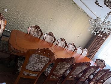 dinner table: Стол и стул для зала, Б/у, Самовывоз, цвет - Коричневый — 2