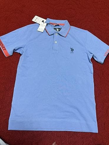 uspa: Мужская футболка, M, Us Polo Assn, Новый, цвет - Голубой, Самовывоз — 1