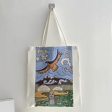 Аксессуарлар: Шоппер, Жаңы, Материалы: Канвас, Унисекс — 6