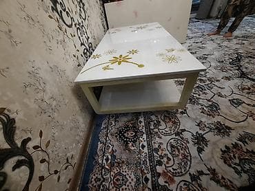 стол полка: Журнальный столик с полками и выдвижным ящиком - Прямоугольная — 5