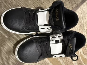 Кроссовки Lacoste (высокие) - Цвет: черно-белые с золотистыми