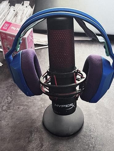 Микрофон HyperX QuadCast + Logitech G733 игровые наушники
