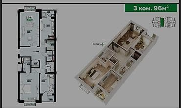 квартира бишкек кызыл аскер: Элитка, 1 бөлмө, 42 м² — 4