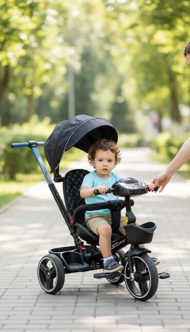 Продается Детский трехколесный велосипед-коляска сиденье можно — 1