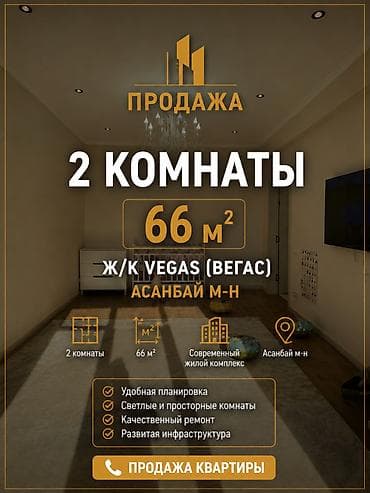 Квартиры: 4 комнаты, 65 м², Элитка, Асанбай мкр Элитка, 4 этаж, Евроремонт — 1