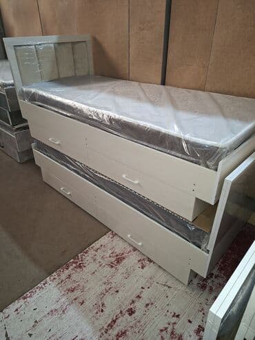 Отургучтар, табуреттер: Бир кишилик керебет, Жаңы, Матрасы бар, узуну - 205 см — 3