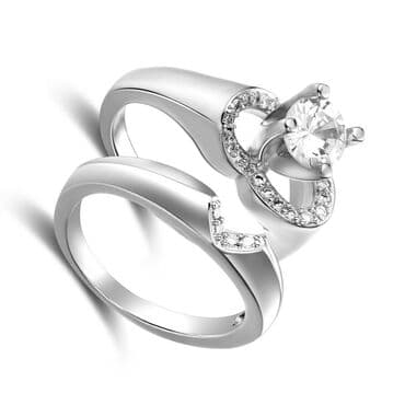 свадебные наборы ручной: Кольца для влюбленных - два кольца в форме сердца, размер 20 — 3