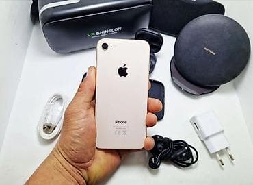 IPhone 8, Б/у, 64 ГБ, Золотой, Наушники, 76 %