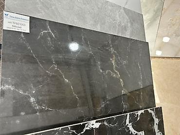 керама: Назначение: Для пола, цвет - Черный, Глянцевое покрытие, 60x60 см — 1