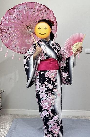 d's classic: Женский комплект в японском стиле: кимоно с цветочным принтом и — 1