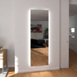 лампа для бликов: Настенное зеркало с задней подсветкой - Большой прямоугольный формат — 7