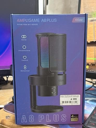 Микрофондор: Микрофон Fifine AmpliGame A8 Plus (RGB, USB) - Серия: Fifine RGB Mic — 1