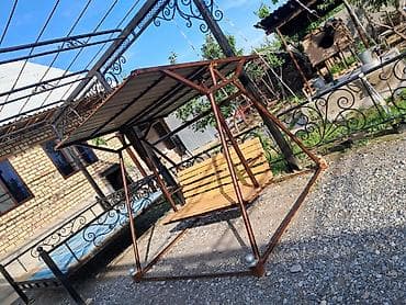 купить корзину: Садовые качели Металл, Со спинкой, С крышей — 2