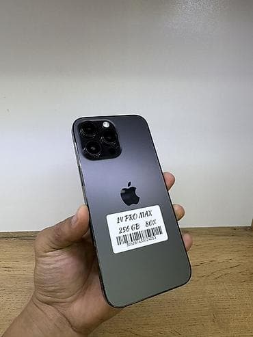 IPhone 14 Pro Max, 256 ГБ, Black Titanium, Защитное стекло, Чехол, В рассрочку, 80 %