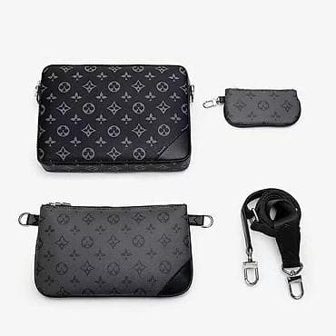 louis vuitton: Барсетка, Louis Vuitton, Материал: Экокожа, Застежка на молнии, Множество карманов, Разделенные отделения, Новый — 2