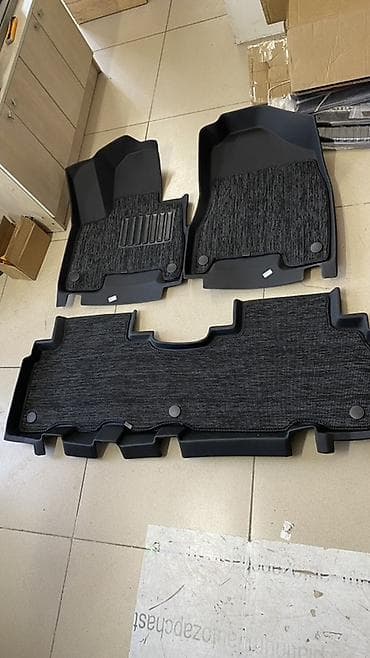 Родные Резиновые Полики Для салона Kia, цвет - Черный, Новый, Самовывоз, Платная доставка