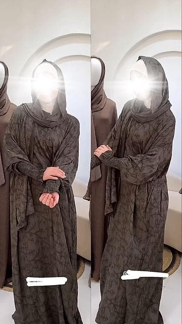 daniel klein: Абая с шарфом/накидкой - Свободный силуэт с мягкой драпировкой, длина — 2