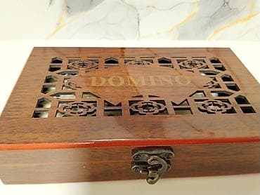 Настольные игры: Домино в деревянной шкатулке - Классический набор домино с фишками — 1