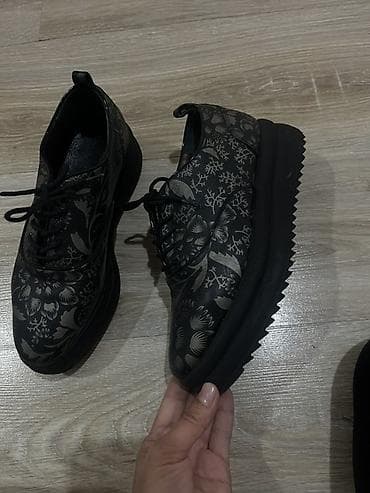 puma обувь: Дерби/оксфорды на платформе с принтом. - Цвет: черный, серебристый — 1