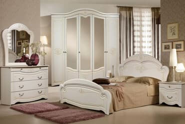 мебель под заказ кровати: Спальный гарнитур, Новый, Двуспальная кровать, Комод, Тумба, Белоруссия, В рассрочку, МДФ, Бесплатная доставка, цвет - Бежевый — 3