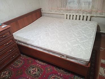 put up: Продаю спальный гарнитур: двухспальная кровать с матрацом lina, комод — 2