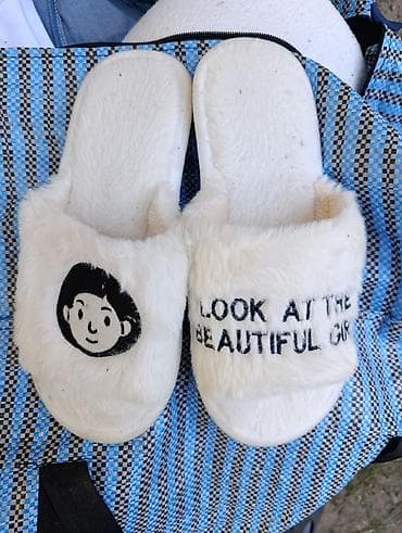 Домашние тапочки, 39, Б/у, цвет - Белый, Самовывоз
