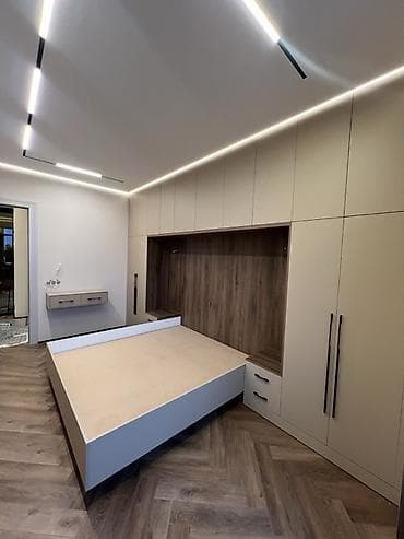 стекло на стол цена: Спальный гарнитур, Двуспальная кровать, Дерево, цвет - Бежевый — 2