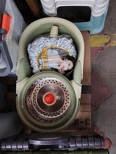 Хозтовары: Комплект для мытья пола с ведром и центрифугой (spin-mop) - — 2