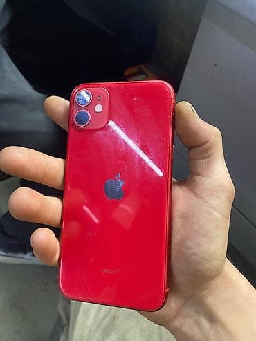 mi note: IPhone 11, Б/у, 64 ГБ, Красный, Чехол, 76 % — 7