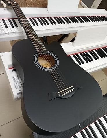 Музыкальные инструменты: Акустическая гитара 38" (черная) 🎸 ✅ Размер: 38 дюймов ✅ Отлично — 1